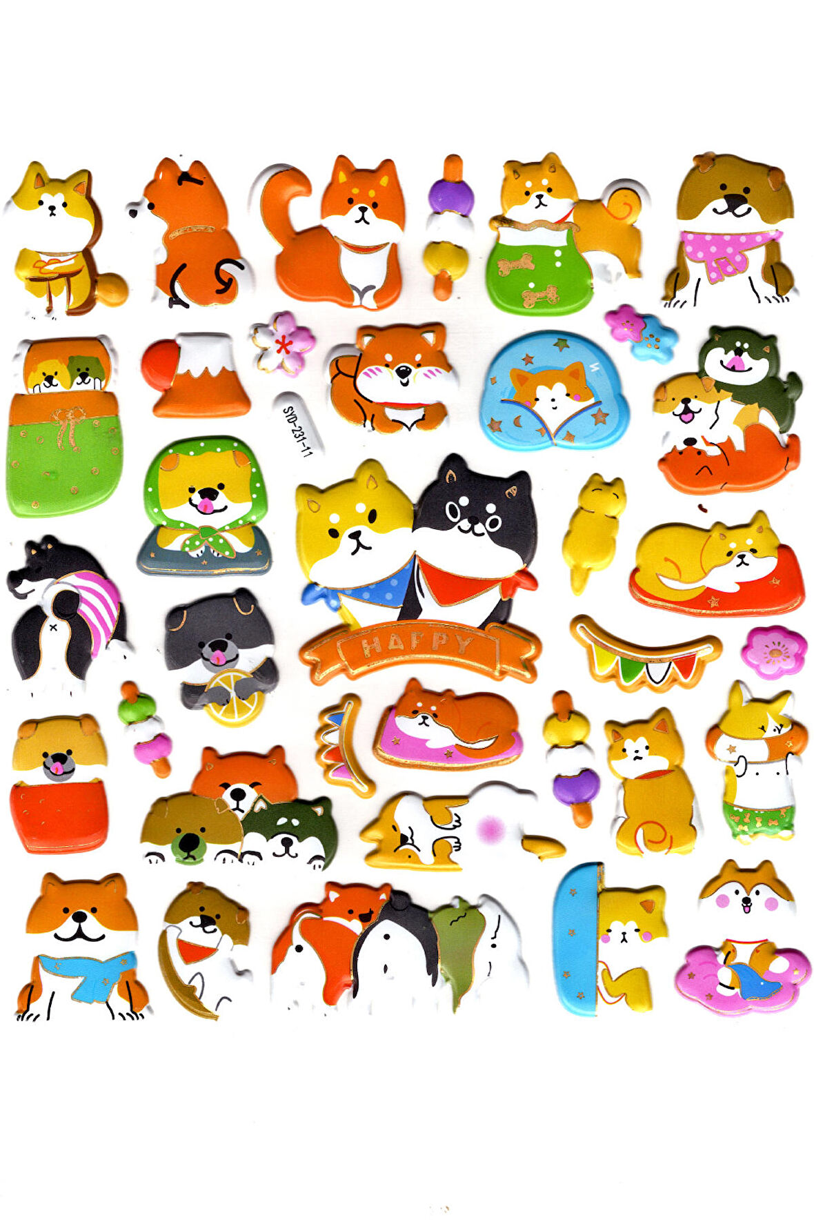 Sticker Kabartmalı Stiker Defter, Planlayıcı Etiket (Syd231-11)-20x18cm- Sevimli Kediler