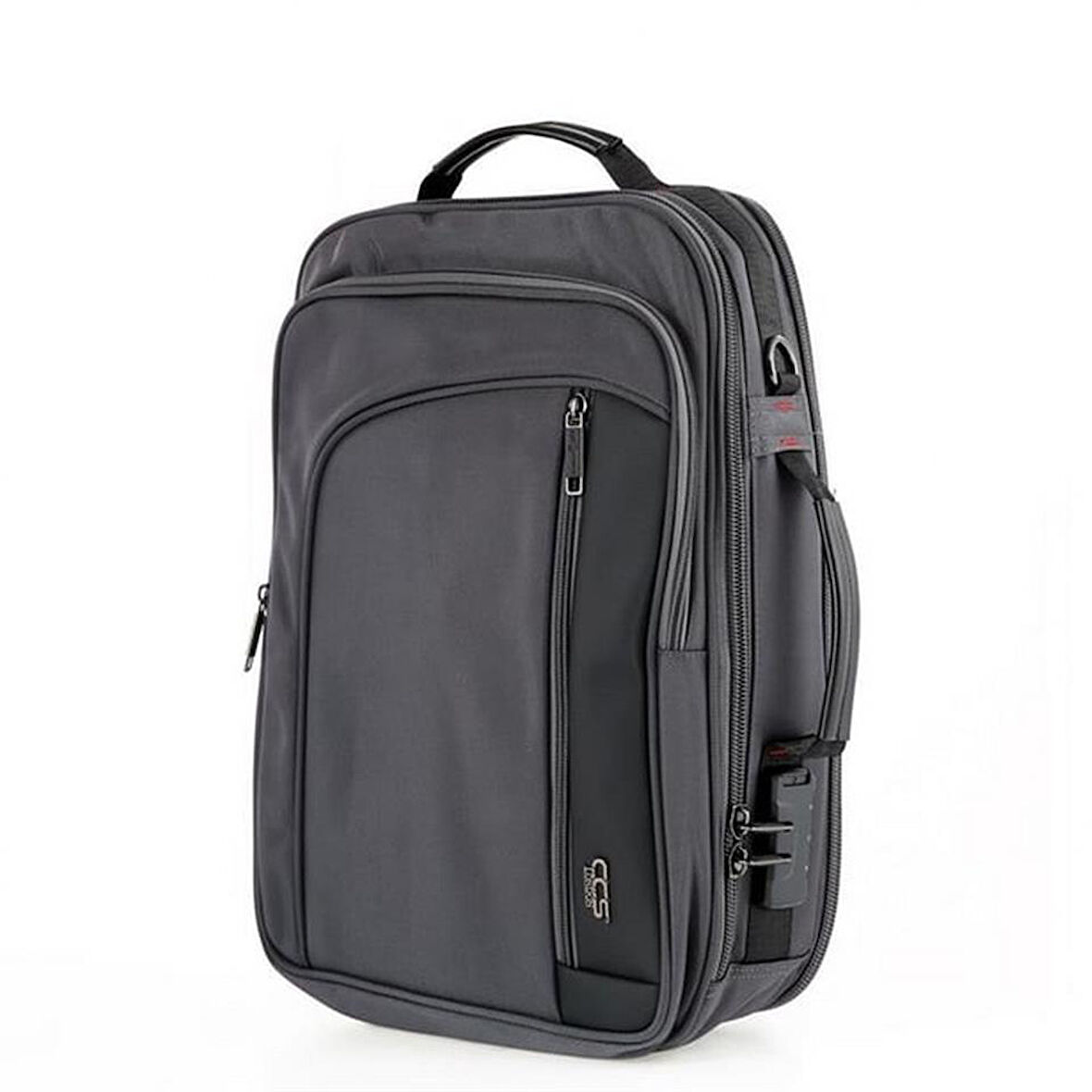 Ççs 51268 Şifreli Usb Laptop ve Evrak Sırt ve Omuz Çantası Gri