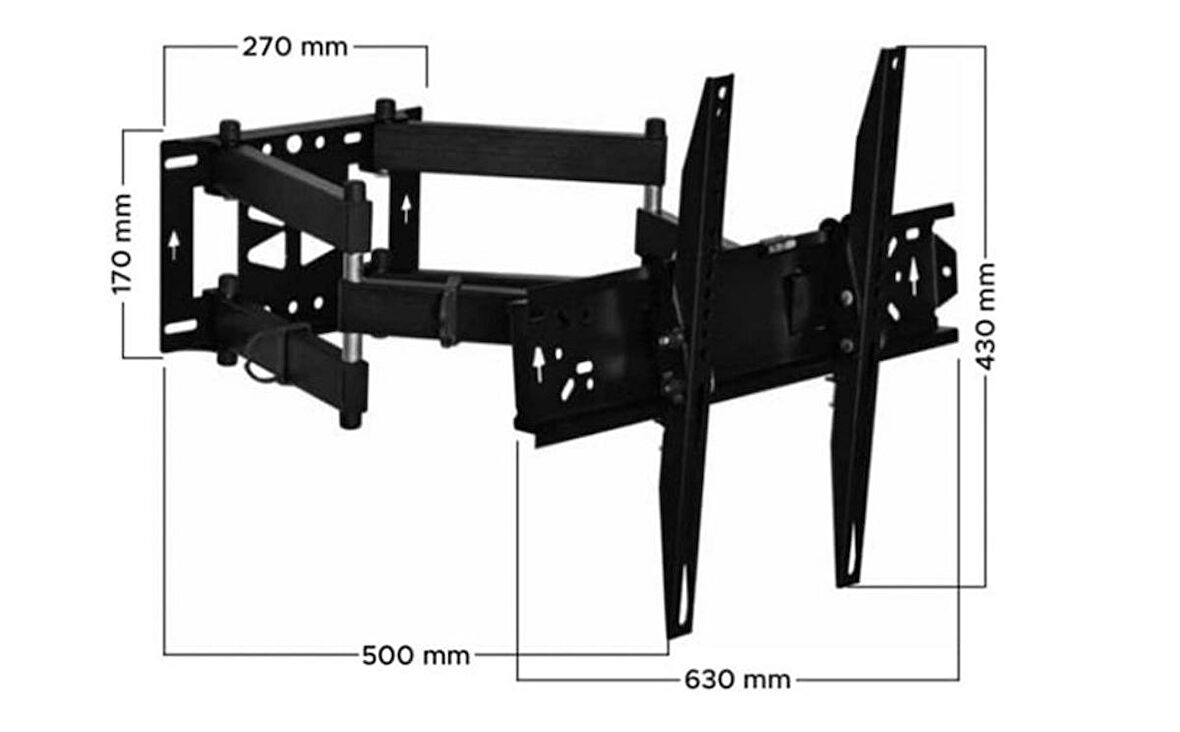 TCL 65'' İle Uyumlu Hareketli Katlanabilir Duvar Askı Aparatı- Kaliteli
