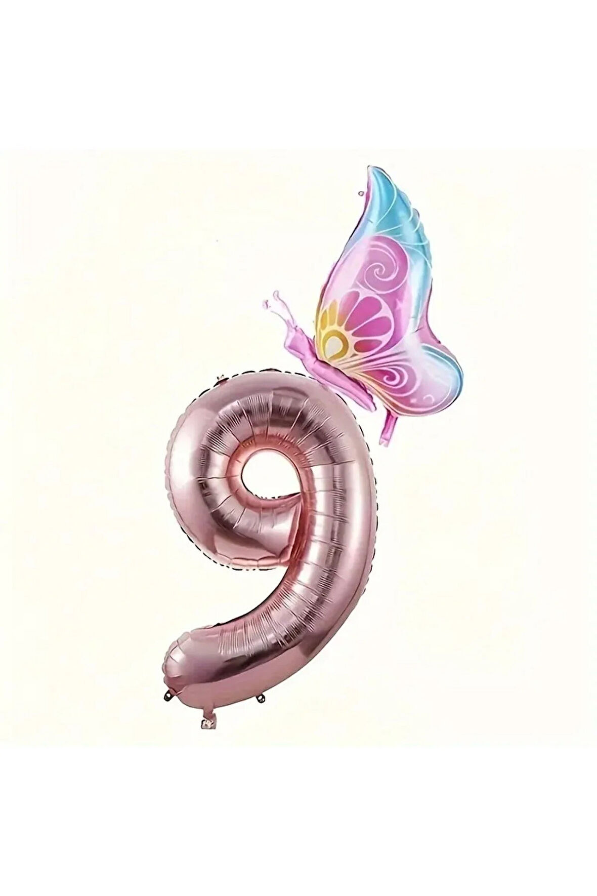 KELEBEKL ROSE GOLDİ RAKAM FOLYO BALON SET