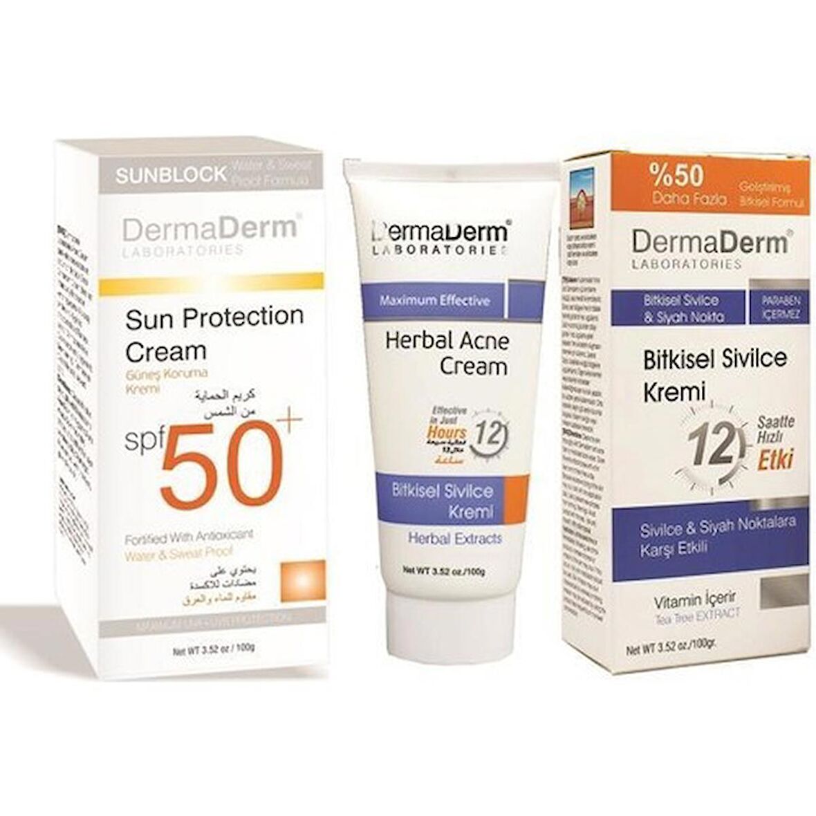 Dermaderm Bitkisel Sivilce Kremi + Güneş Kremi Spf 50+