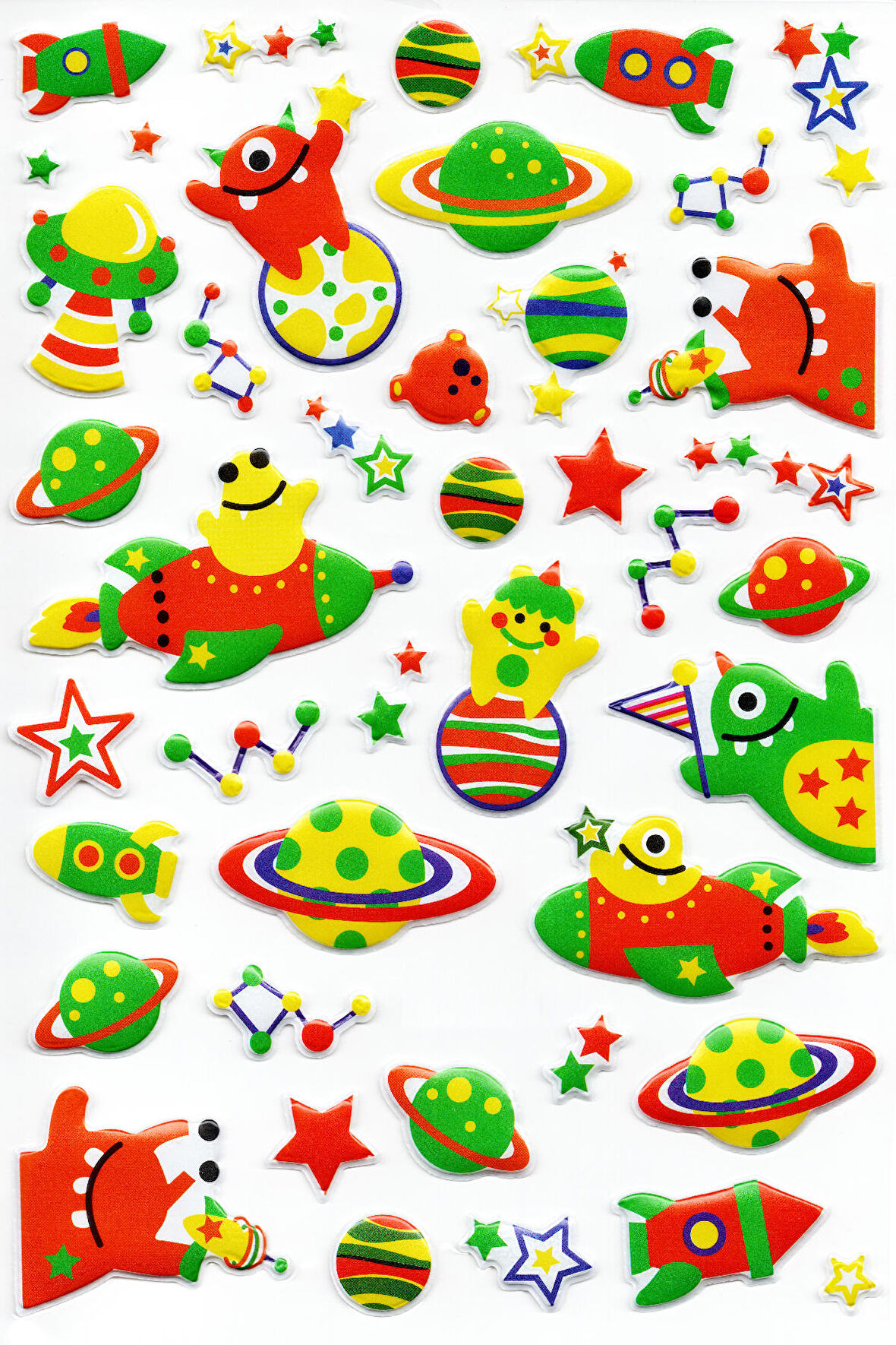 Sticker Kabartmalı A4 boyutunda Stiker Defter, planlayıcı etiket (Lim201) - Uzay