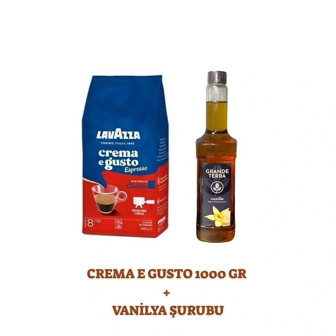 Lavazza Crema E Gusto 1000 g + Grande Terra Vanilya Şurubu 750 ml