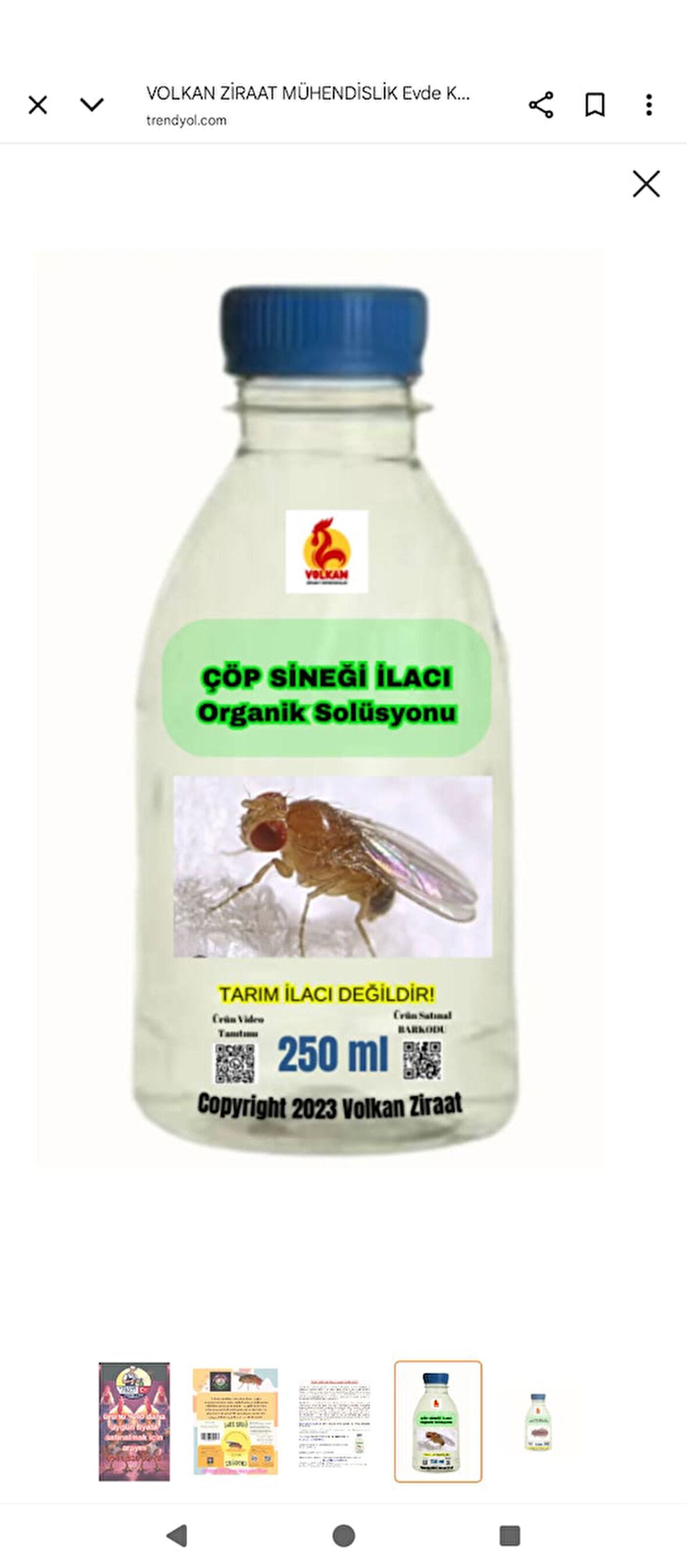 Çöp sineği ilacı çöpte yaşayan sineklerde çok etkili 250ml ilaç
