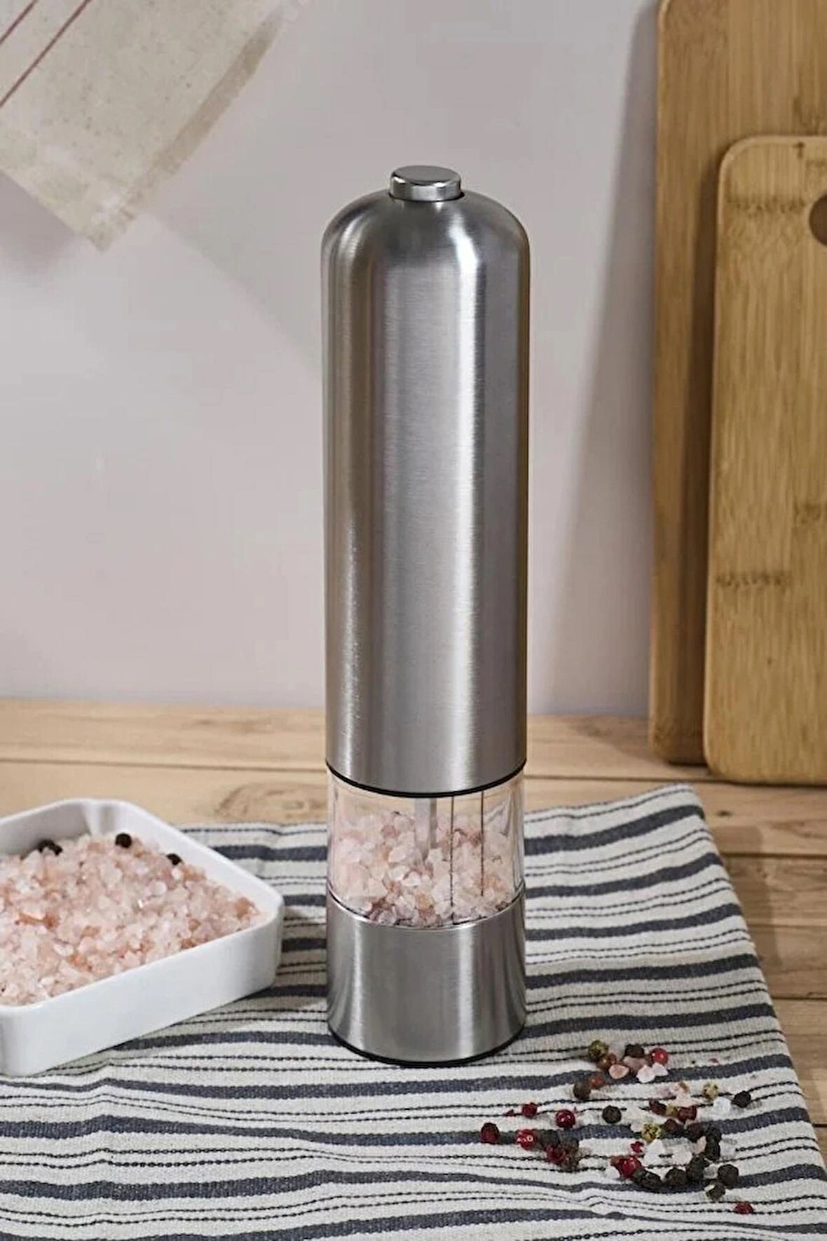 Millo Metal Pilli Işıklı Baharat Öğütücü Değirmen