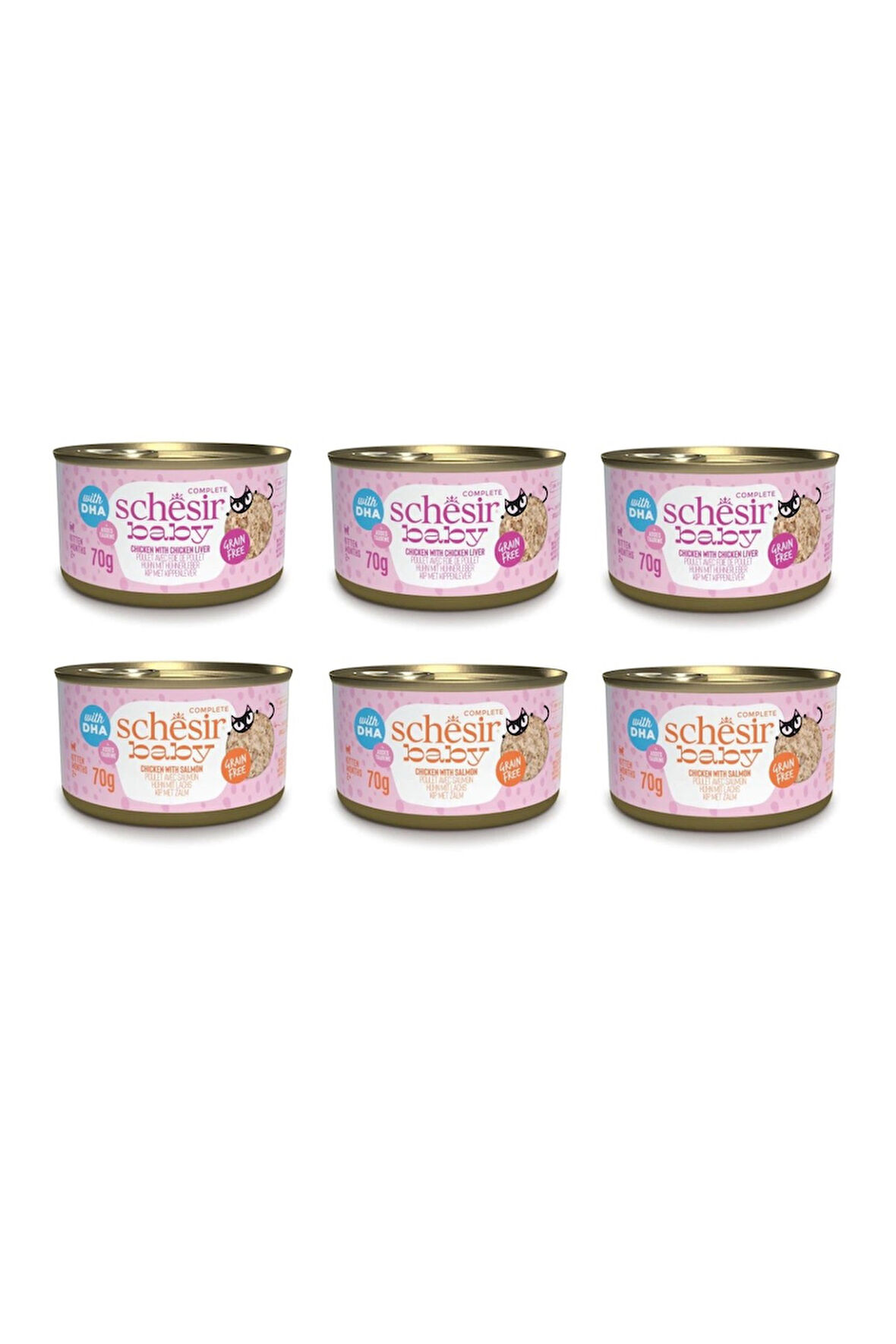 Schesir Baby Cat 2 Çeşit Karma Yavru Kedi Konservesi 70 Gr. X 6 Adet