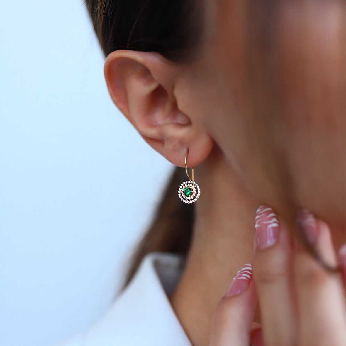 Green Sallantılı Küpe