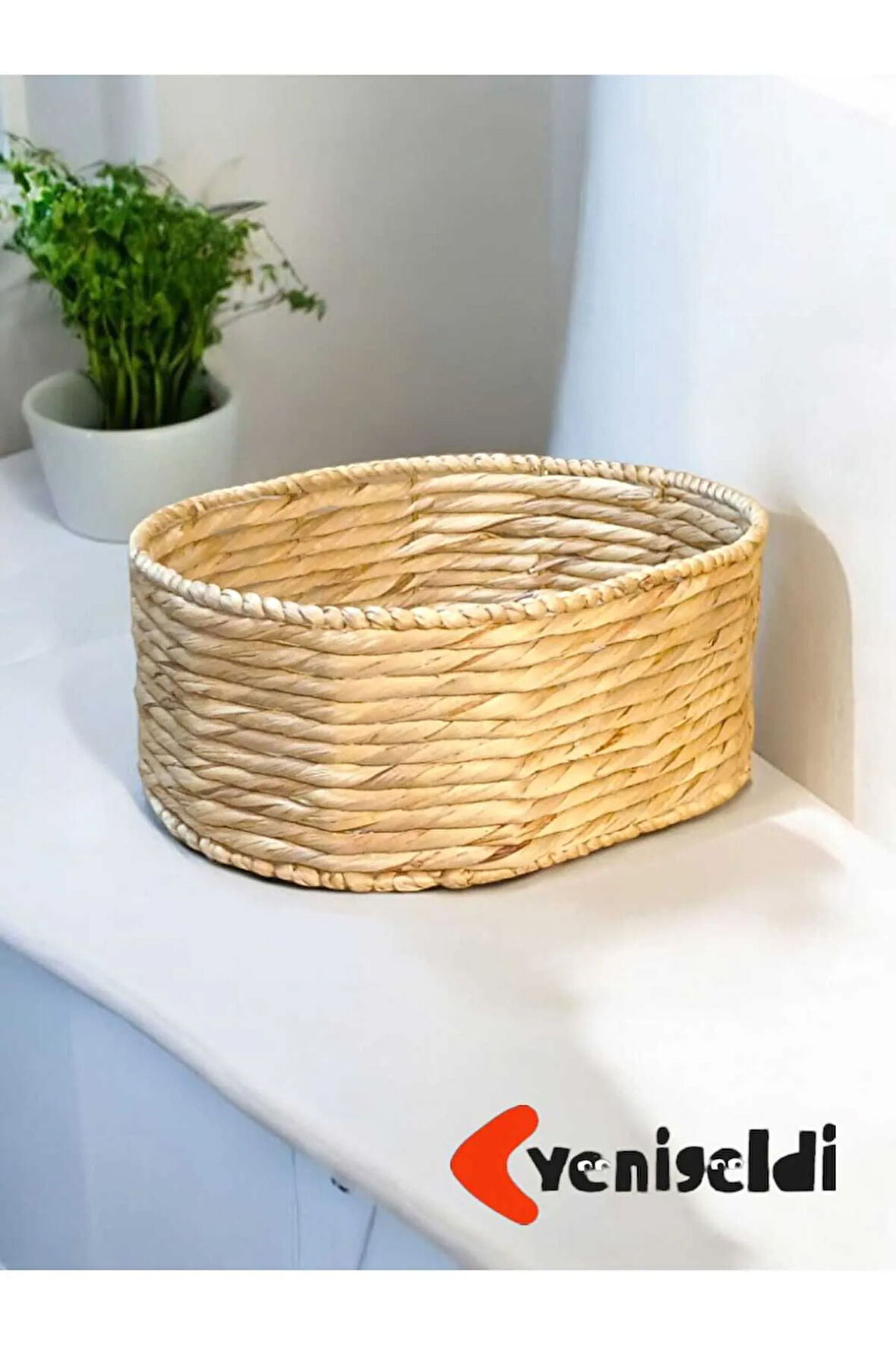 (Y:17XG:33XU:41 CM) 1 Adet Raflar Için Düzenleyici Dekoratif Hasır Sepet Yen240030or