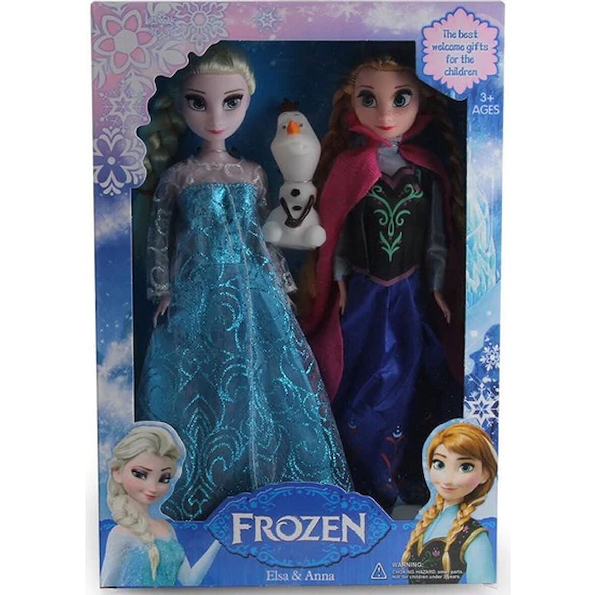 DZC KUZENLER AVM ALSA ANNA FROZEN DİSNEY KARLAR ÜLKESİ  3 LÜ SET 25 cm OYUNCAK BEBEK