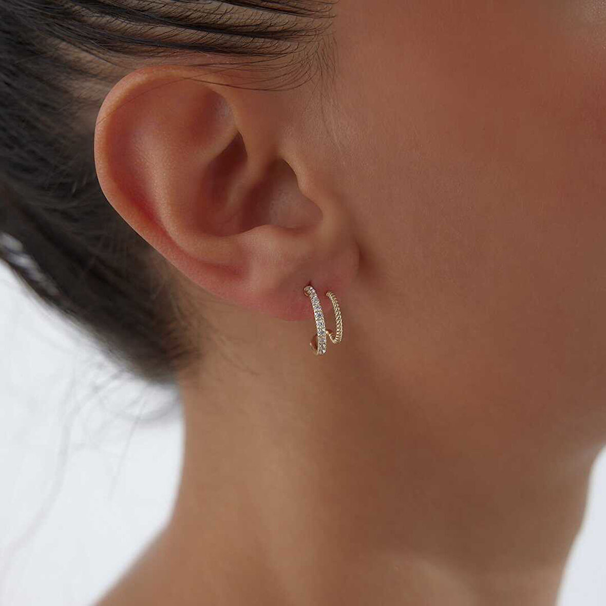 Su Yolu Sarmal İkili Küpe