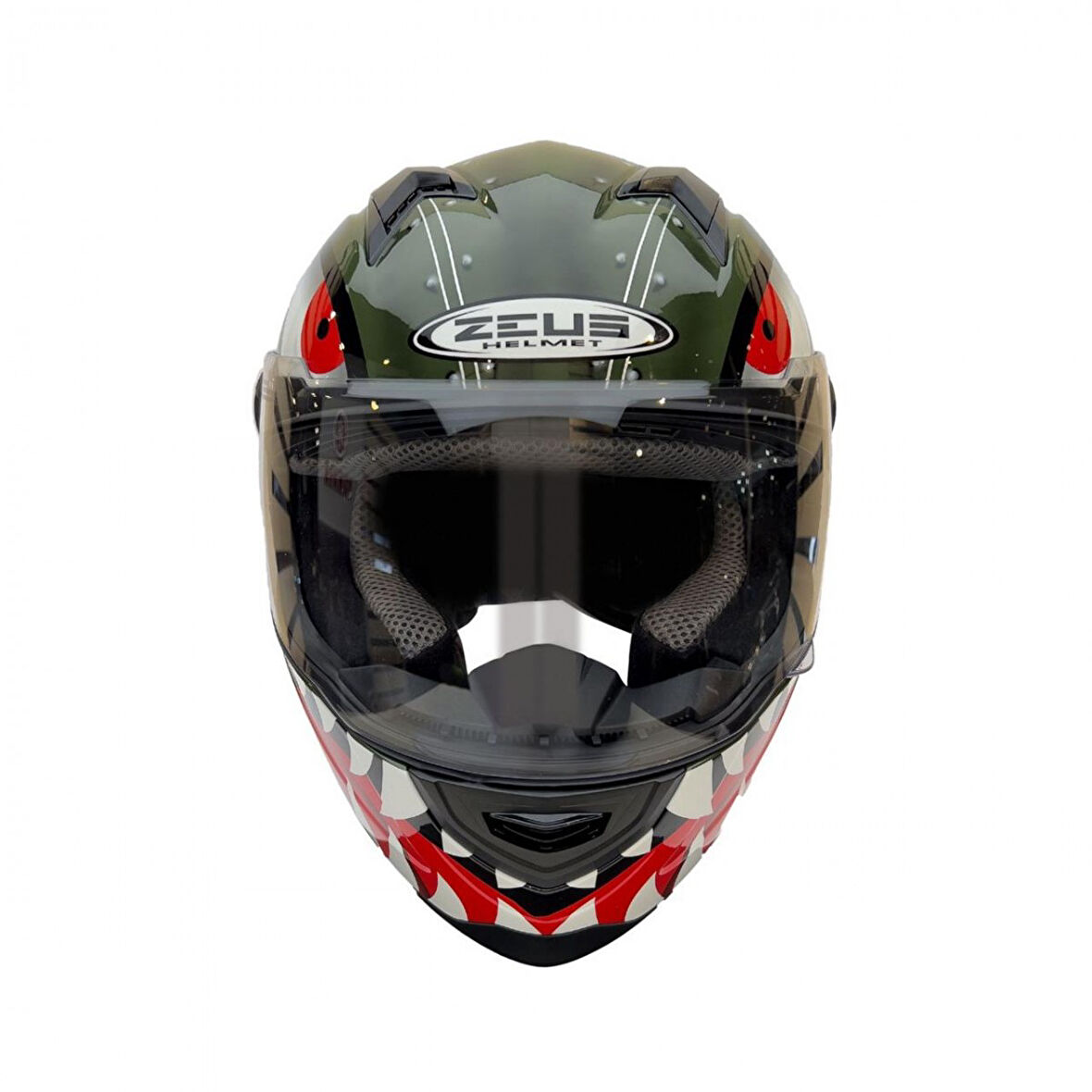 Zeus Zs-811a G30 Al38 Kapalı Kask Yeşil-gümüş SMALL
