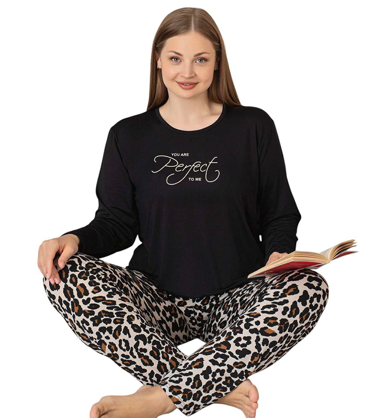 Berin Kadın Battal Viskon Milan Kumaş Mevsimlik Uzun Kol Pijama Takımı 2002