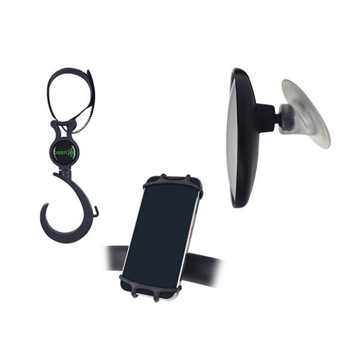 Been Bebek Dikiz Aynası+Bebek Arabası Kancası+Telefon Tutucu