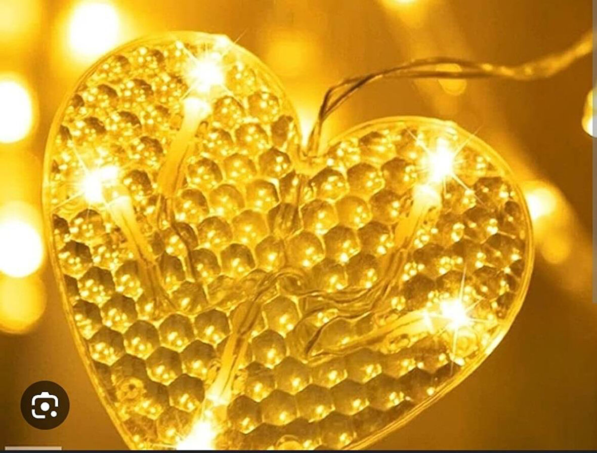 Himarry Kalp Perde Led 3m 6 Sıra 12 Adet Kalp Led ışık Gün Işığı