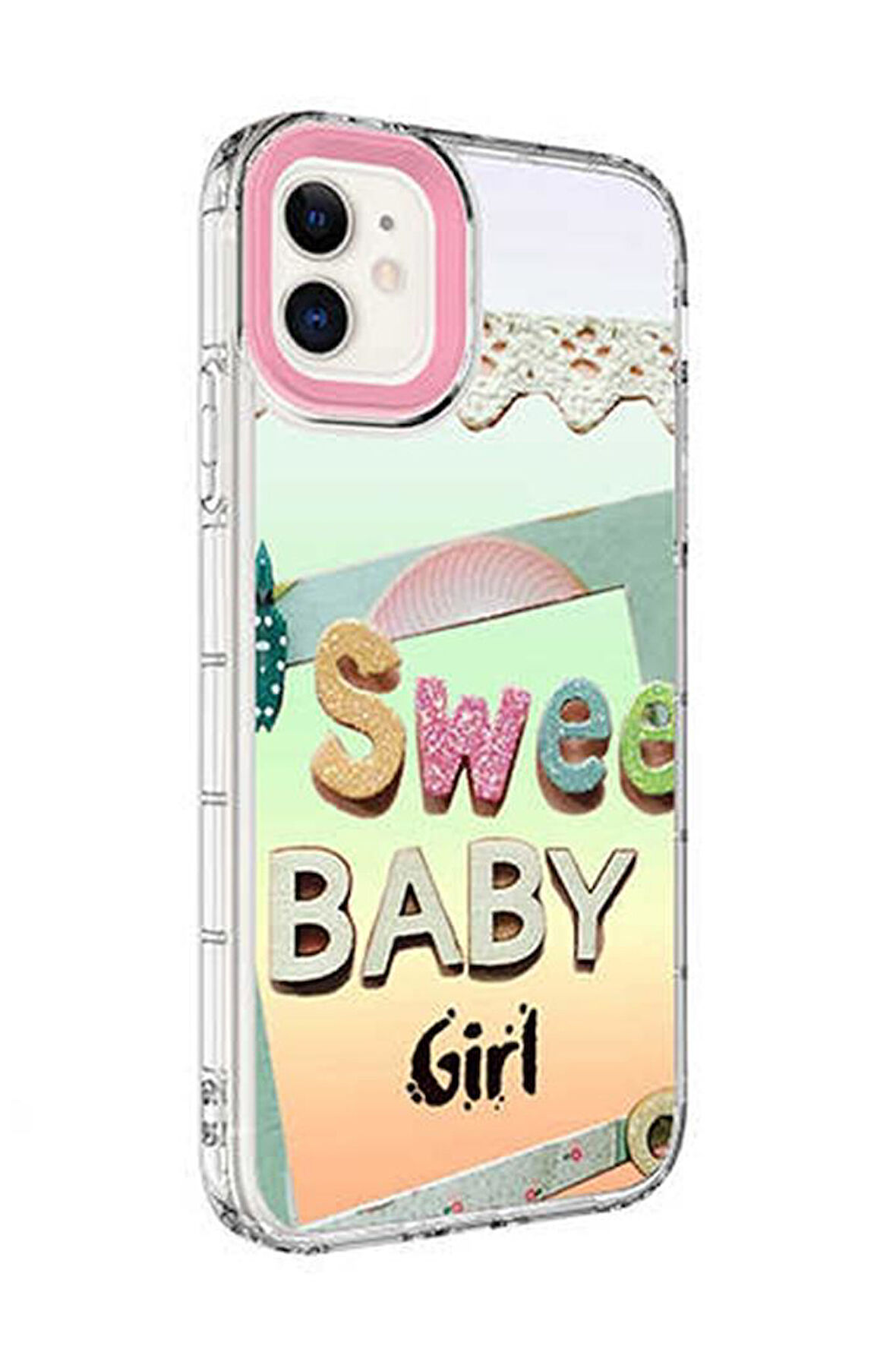 Apple iPhone 11 Kılıf Kamera Çıkıntılı Renkli Desenli Silikon