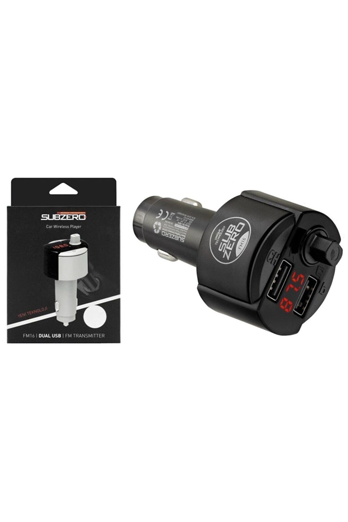 3.1a 12/24v Bluetooth Fm Transmitter Çift Girişli Subzero Fm16