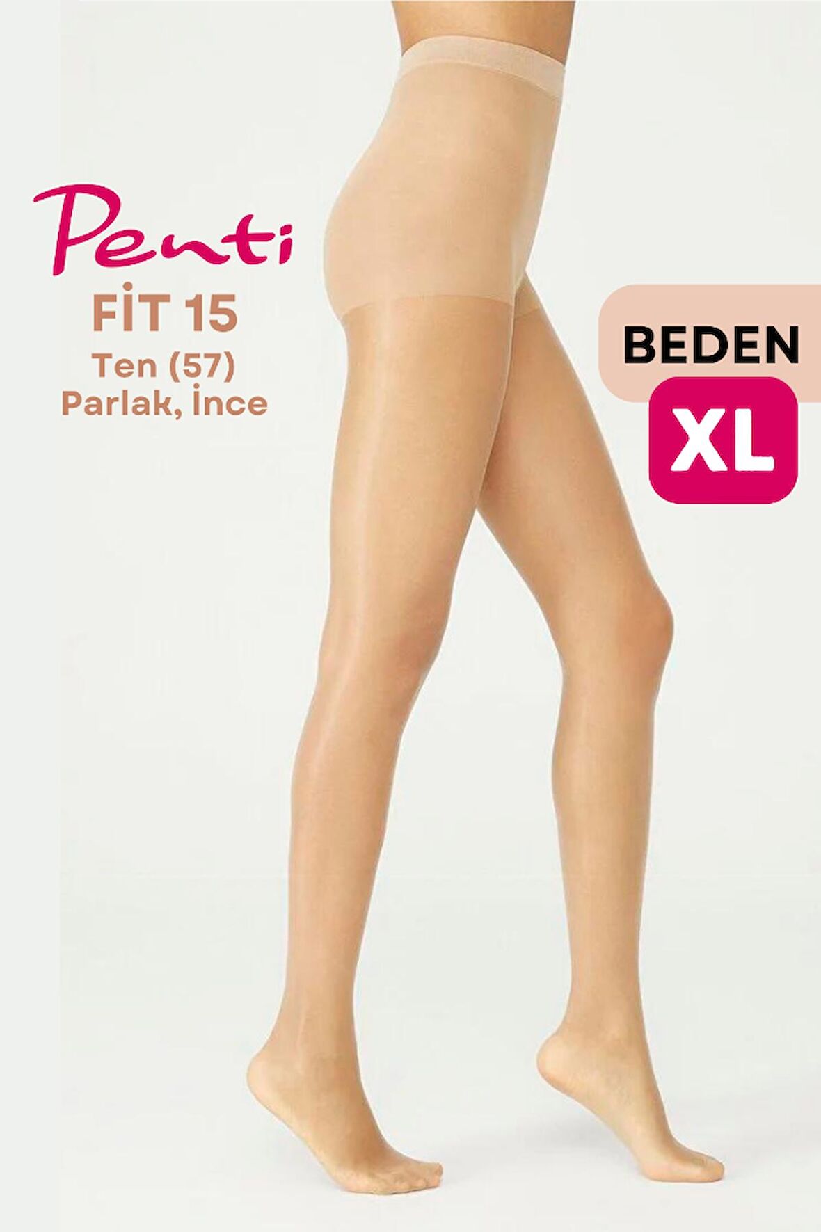 Penti Fit 15 Den Parlak İnce Külotlu Çorap Ten/Nude (57) - 4 Numara X Large