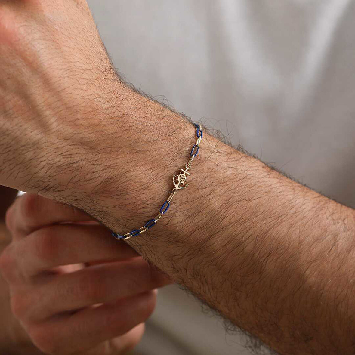 Çapalı Ataç Zincir Erkek Bileklik