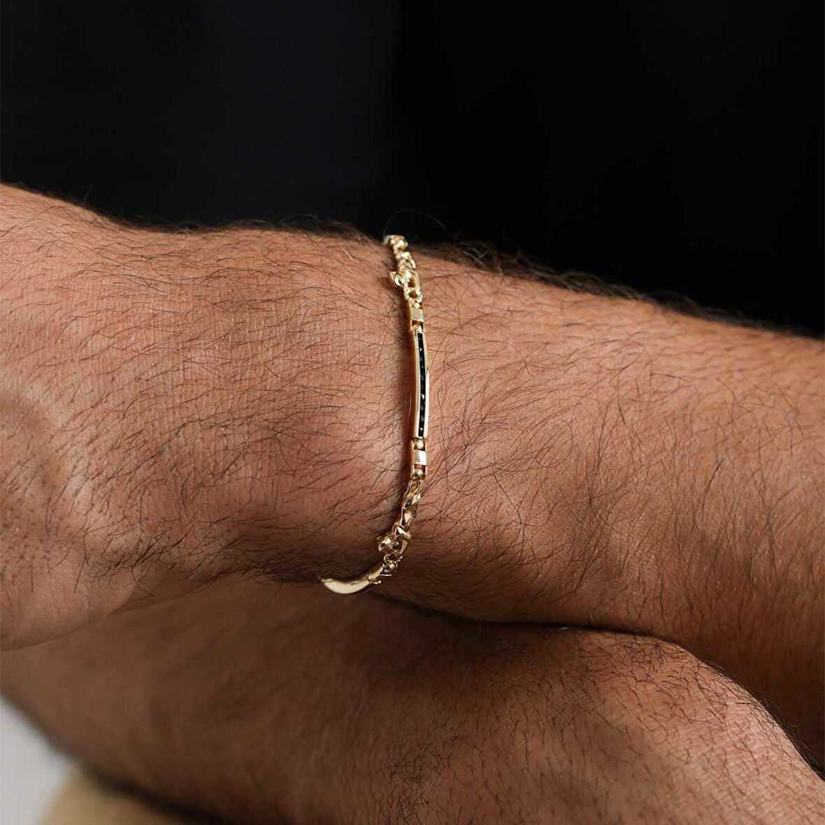 Şerit Taşlı Erkek Bileklik