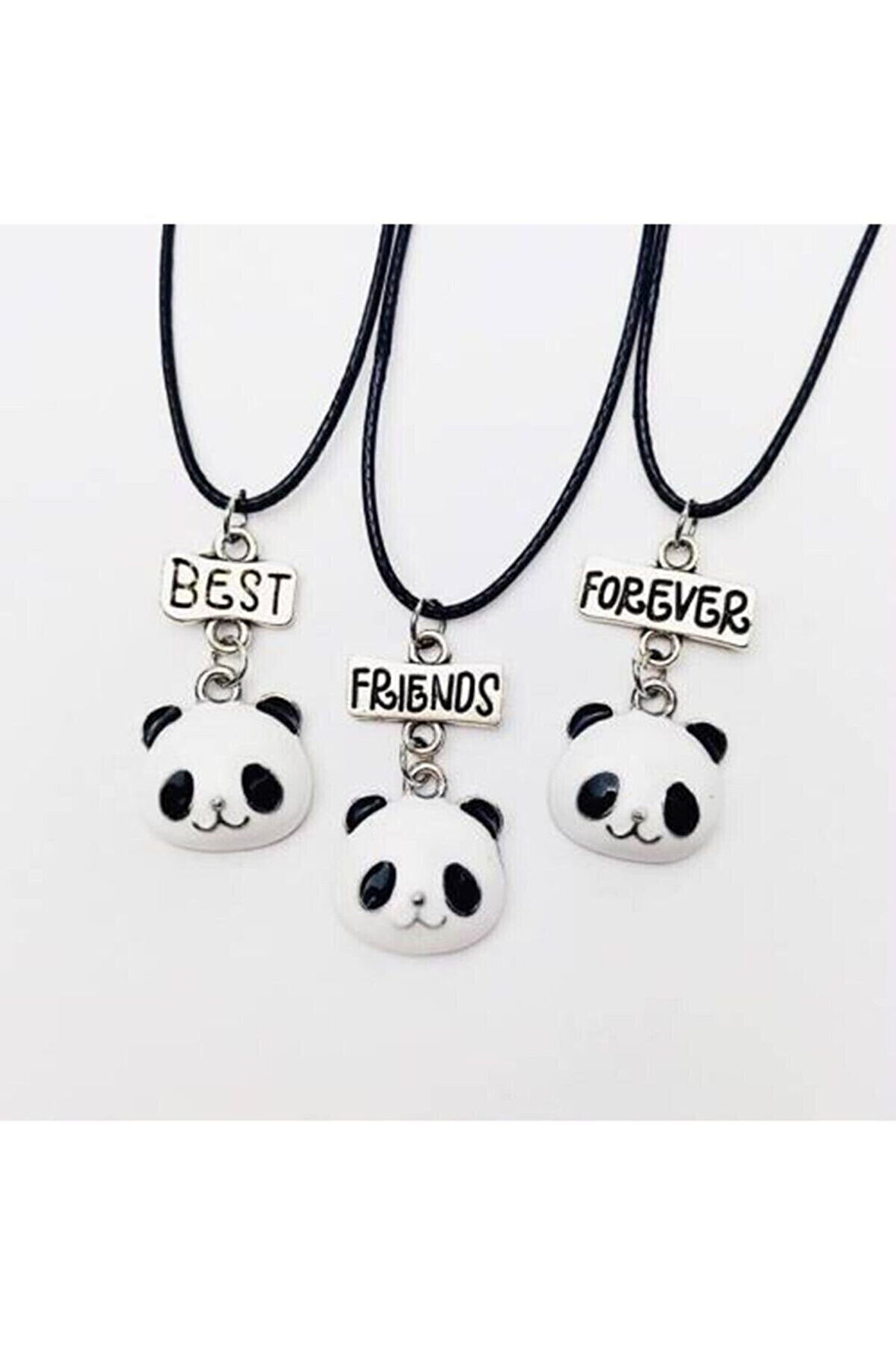 Panda Üçlü Best Friends Kolye