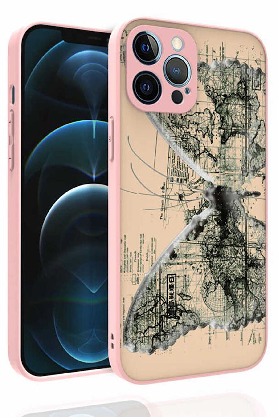 Apple iPhone 12 Pro Max Kılıf Desenli Kamera Korumalı Nora Silikon Kapak