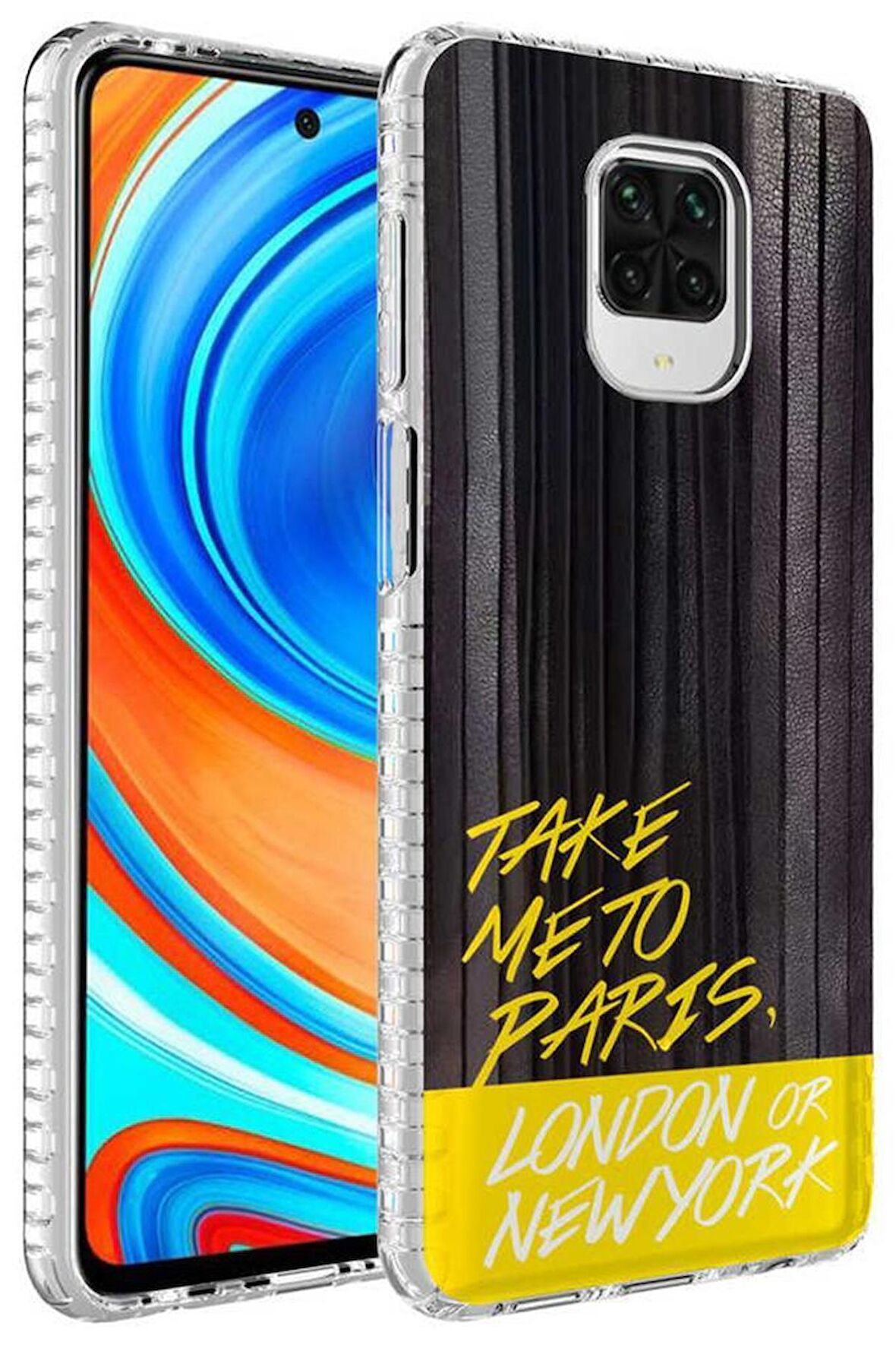 Redmi Note 9 Pro Kılıf Airbag Kenarlı Renkli Desenli Elegans