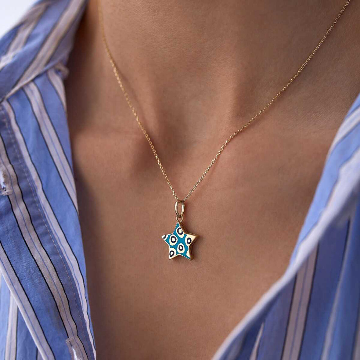 Fortuna Turkuaz Yıldız Kolye