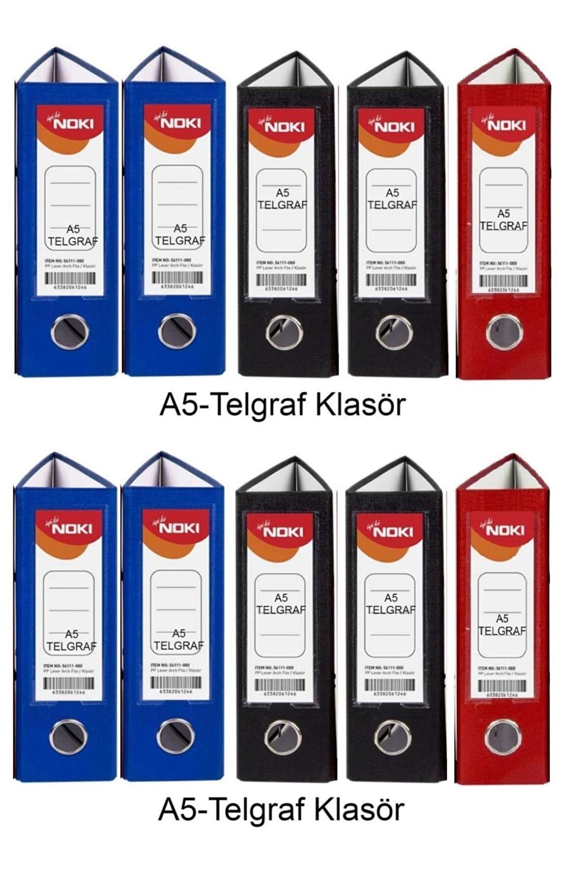 Telgraf Klasör Geniş A5 Plastik 10 Adet ( 4 mavi 4 siyah 2 kırmız )