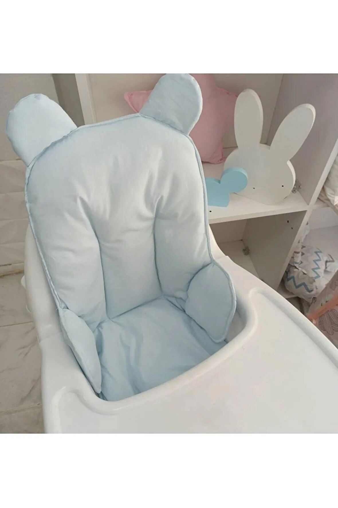 Ege Home mavi kulaklı mama sandalyesi minderi