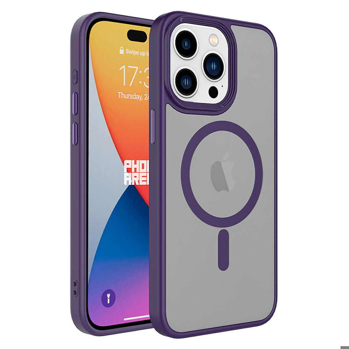 iPhone 15 Pro Kılıf Mat Arka Yüzey Wireless Şarj Özellikli Zore Flet Magsafe Kapak