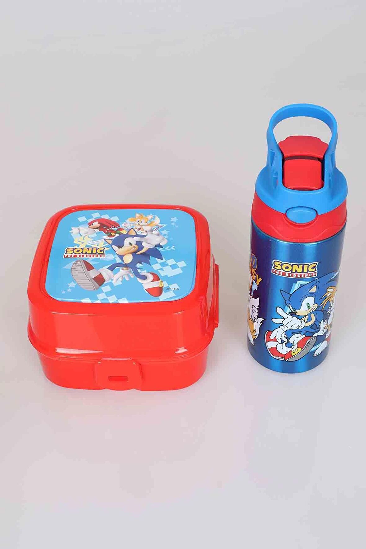 LİSANSLI SONIC ÇELİK MATARA 500 ML VE 2 KATLI BESLENME KABI SETİ