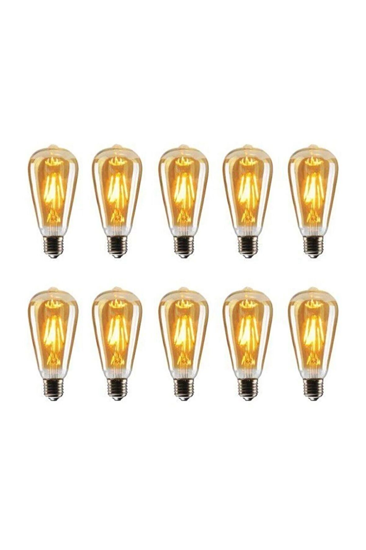 Grafen St64 Flamanlı Rustik 4w Led Ampul 10'lu Dekoratif Vintage Aydınlatma St64 10lu