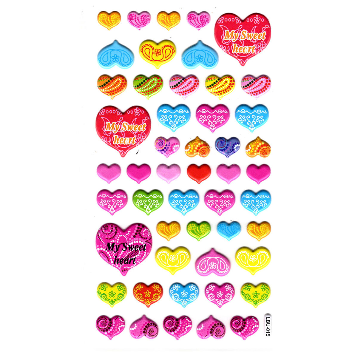 Sticker Kabartmalı Stiker Defter, Planlayıcı Etiket (lbu-015) - 17X9 cm - Kalp