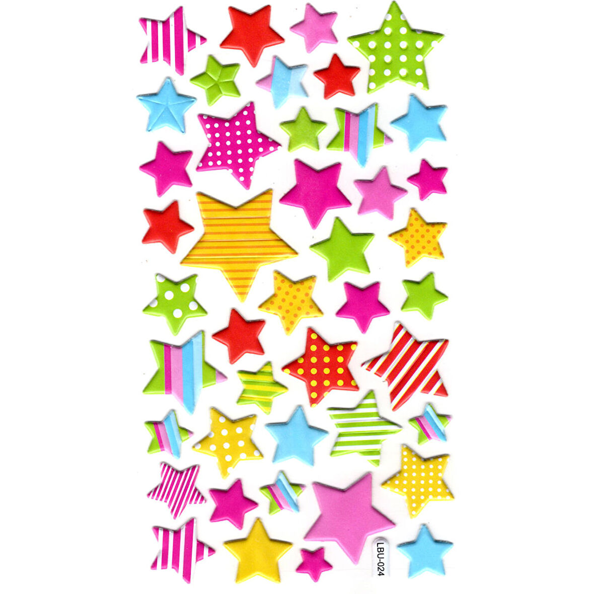 Sticker Kabartmalı Stiker Defter, Planlayıcı Etiket (lbu-024) - 17X9 cm - Renkli Yıldızlar