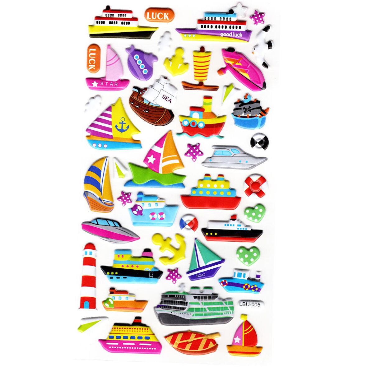 Sticker Kabartmalı Stiker Defter, Planlayıcı Etiket (lbu-005) - 17X9 cm - Gemi