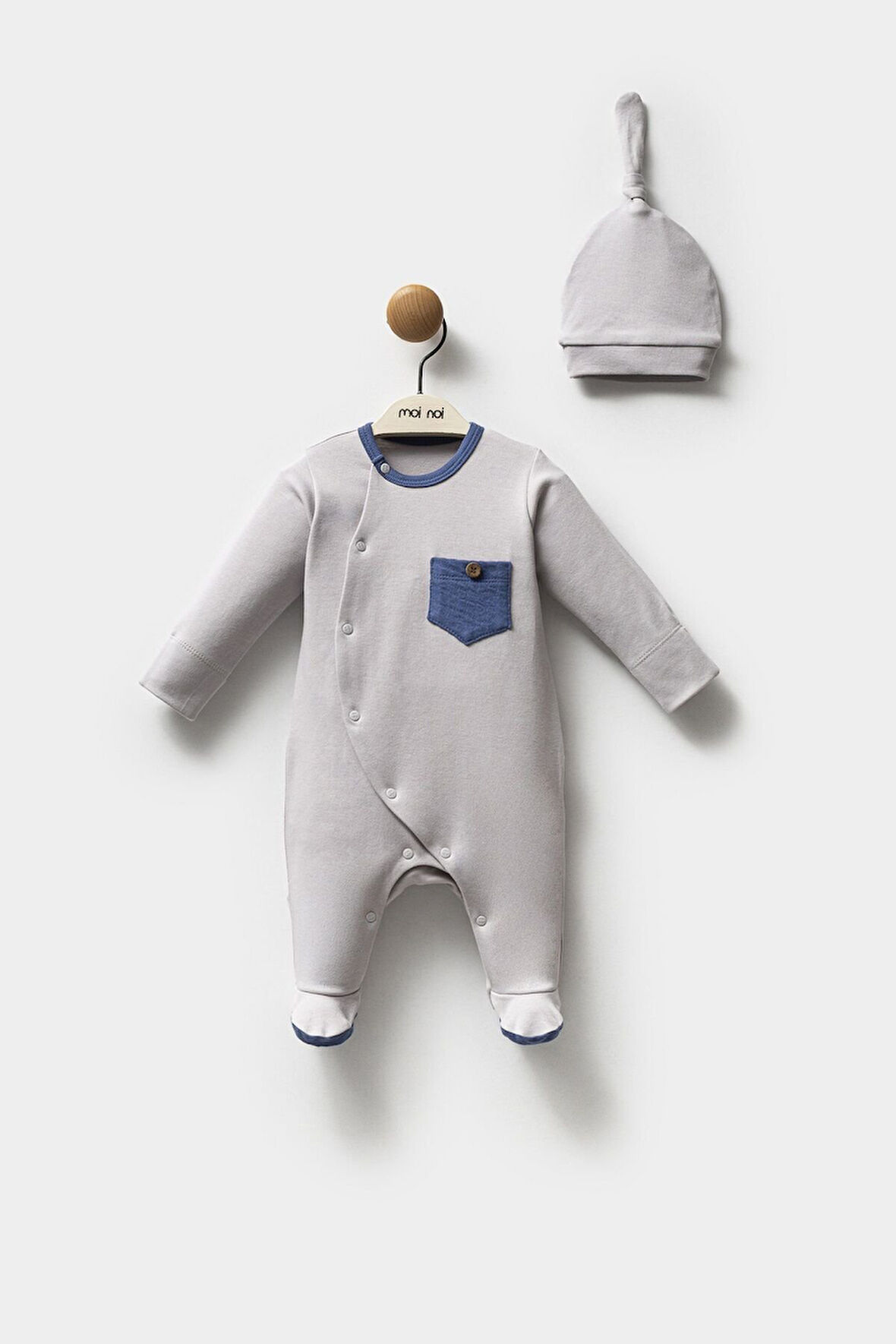 Moi Noi Şapkalı Tulum MNB1250 Gri