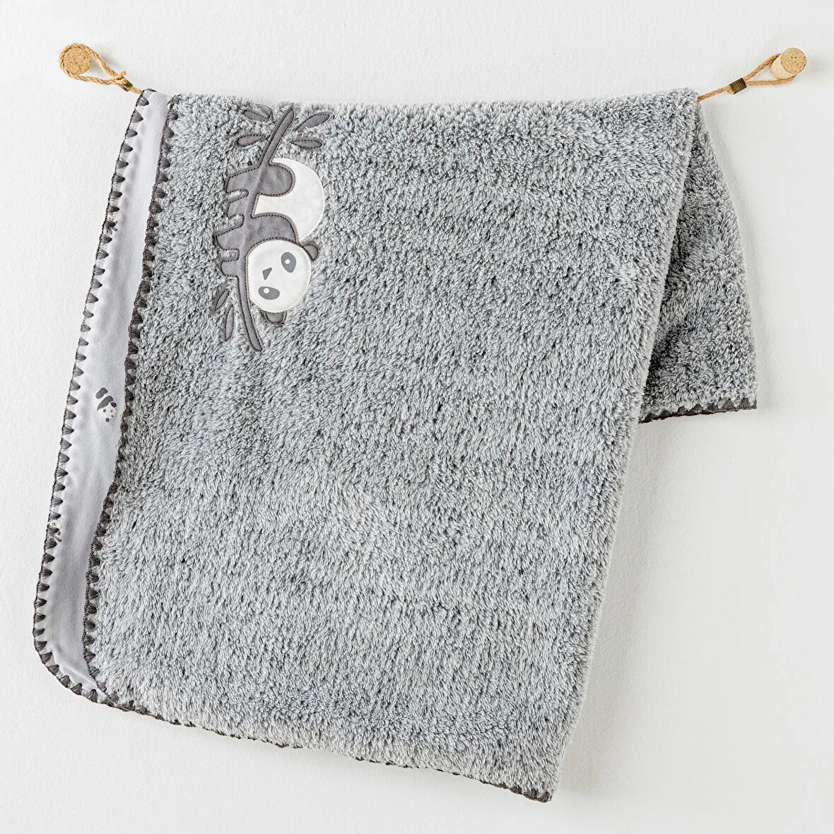 Andywawa AC26033 Keep Smiling Welsoft Battaniye 90x85 Grey