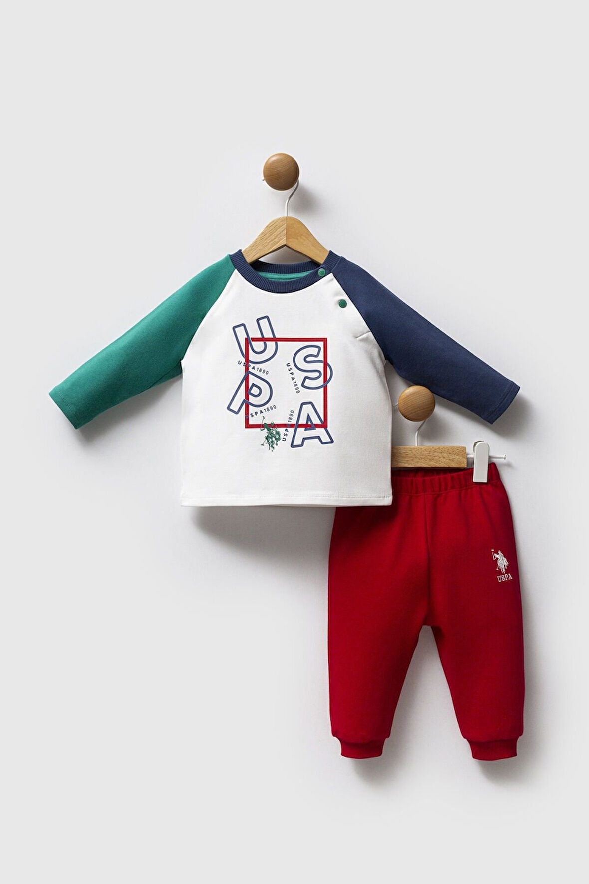 U.S. Polo Assn 2 li Takım USB2571 Beyaz-Yeşil