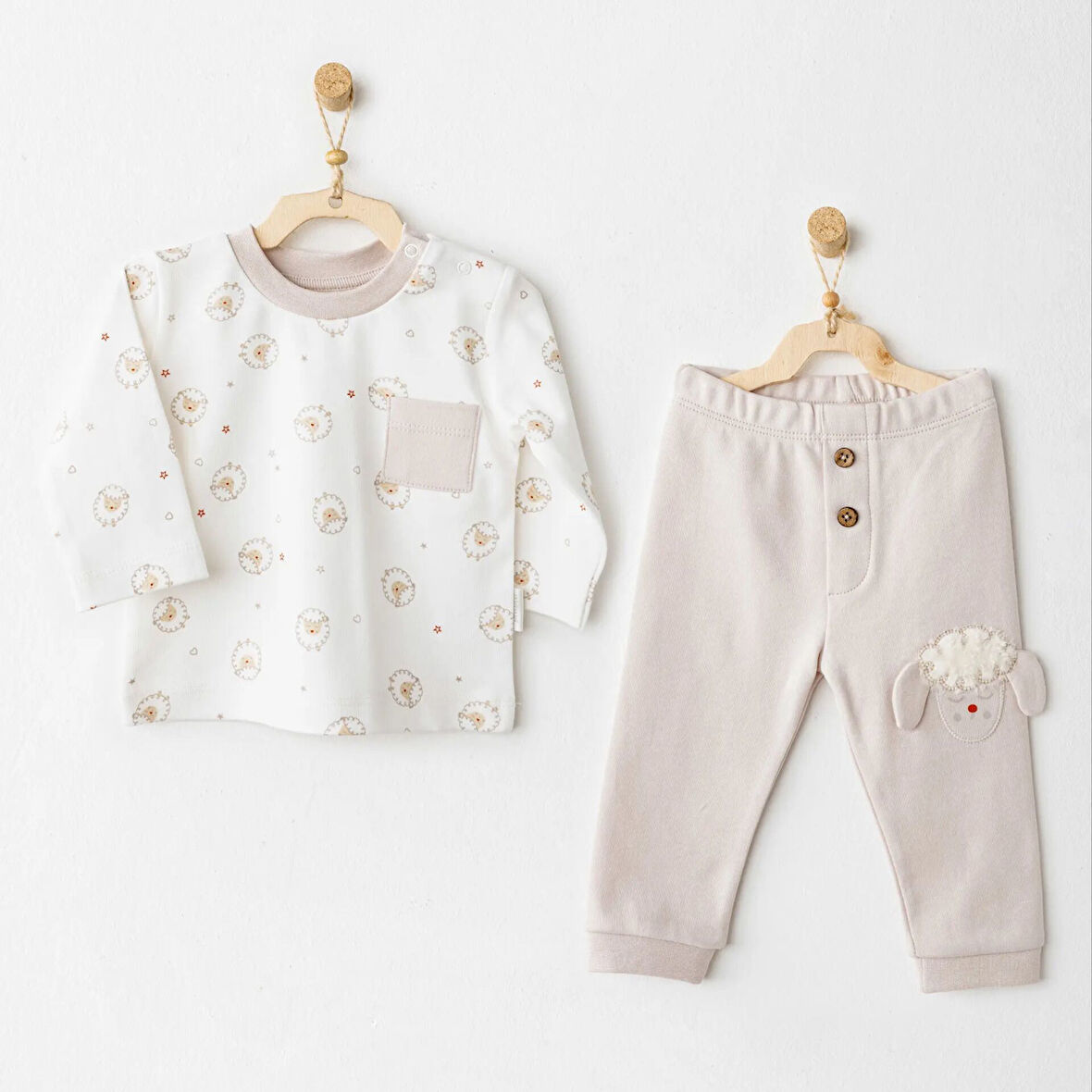 Andywawa AC26155 Tinny S Sheeps 2'li Takım Beige