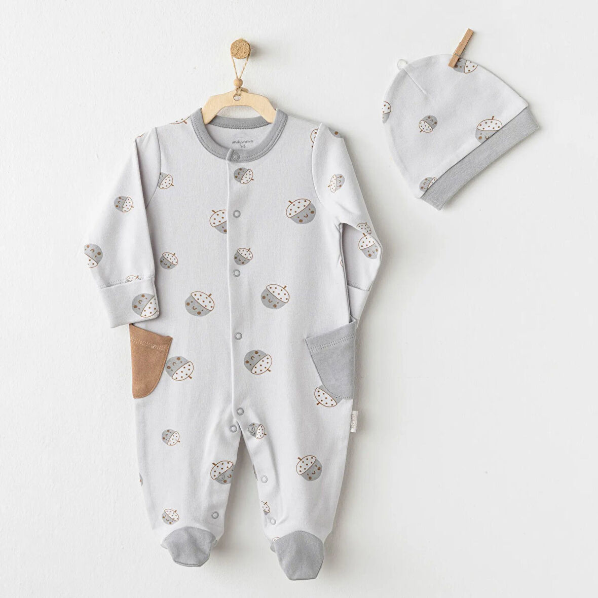 Andywawa AC26104 Hello Autumn Tulum Takım Grey