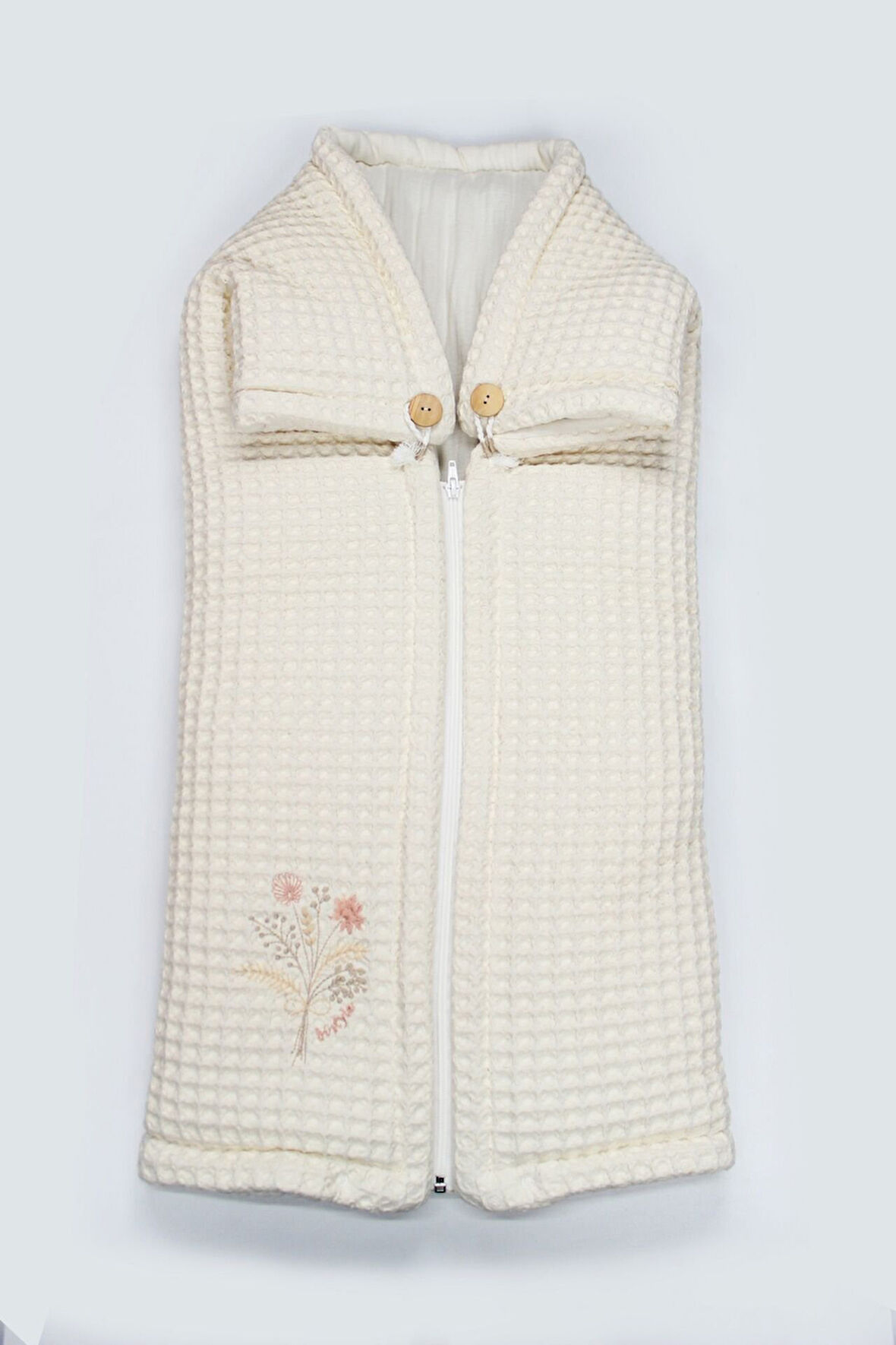 Bistyle Fermuarlı Natural Life Pike Battaniye Girl 70113 Ekru