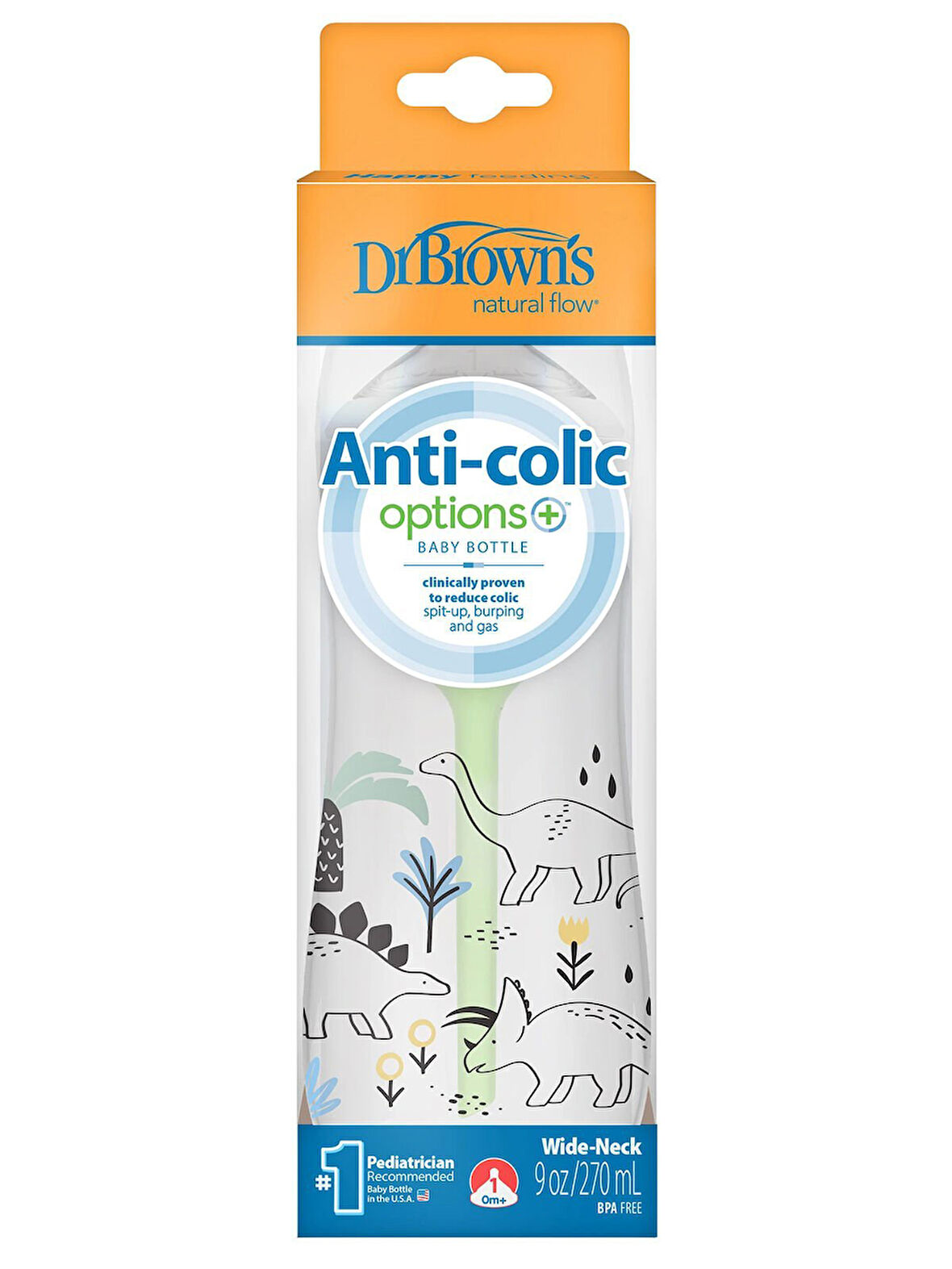 Dr.Brown's Geniş Ağız PP Antikolik Options Biberon  270 ml Erkek