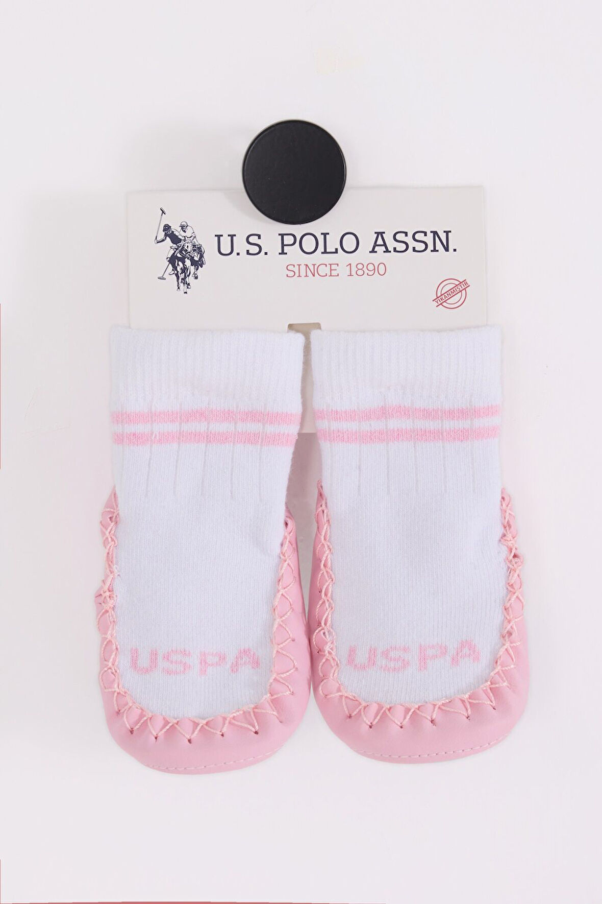 U.S. Polo Assn Çarık Çorap USB2800 Beyaz-Pembe