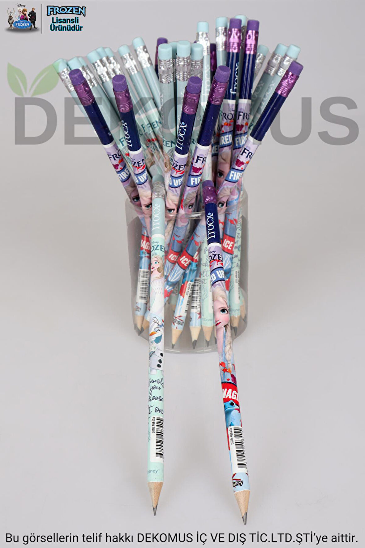 YENİ SEZON LİSANSLI FROZEN ELSA " 2 ADET " SİLGİLİ KURŞUN KALEM 