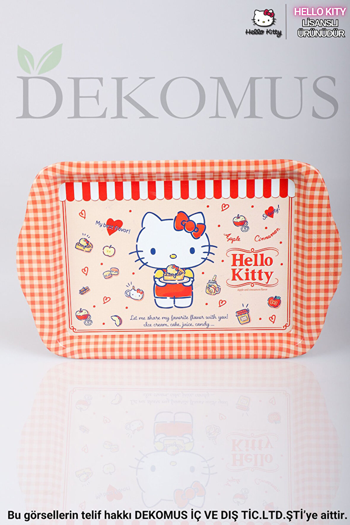 DEKOMUS İLE LİSANSLI YENİ SEZON HELLO KITTY MİNİ METAL TEPSİ