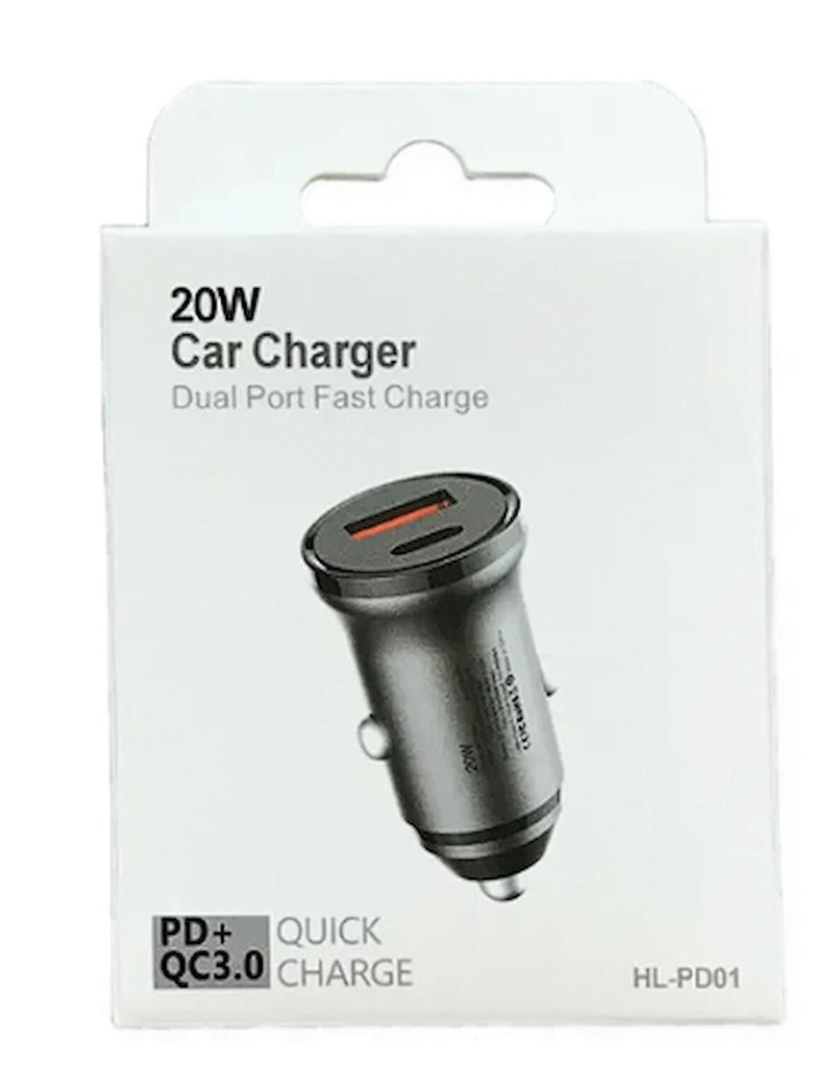 20W PD Çift Bağlantı Hızlı Mini Araç Şarj Cihazı ve iPhone ve Android Cihazlar için