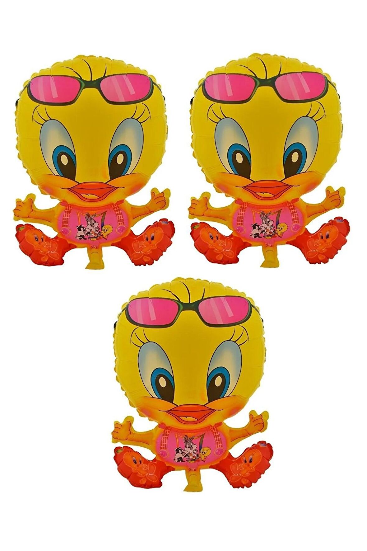 Tweety 3 Adet Büyük Boy 42cmx52cm Folyo Balon (HELYUM) No:6