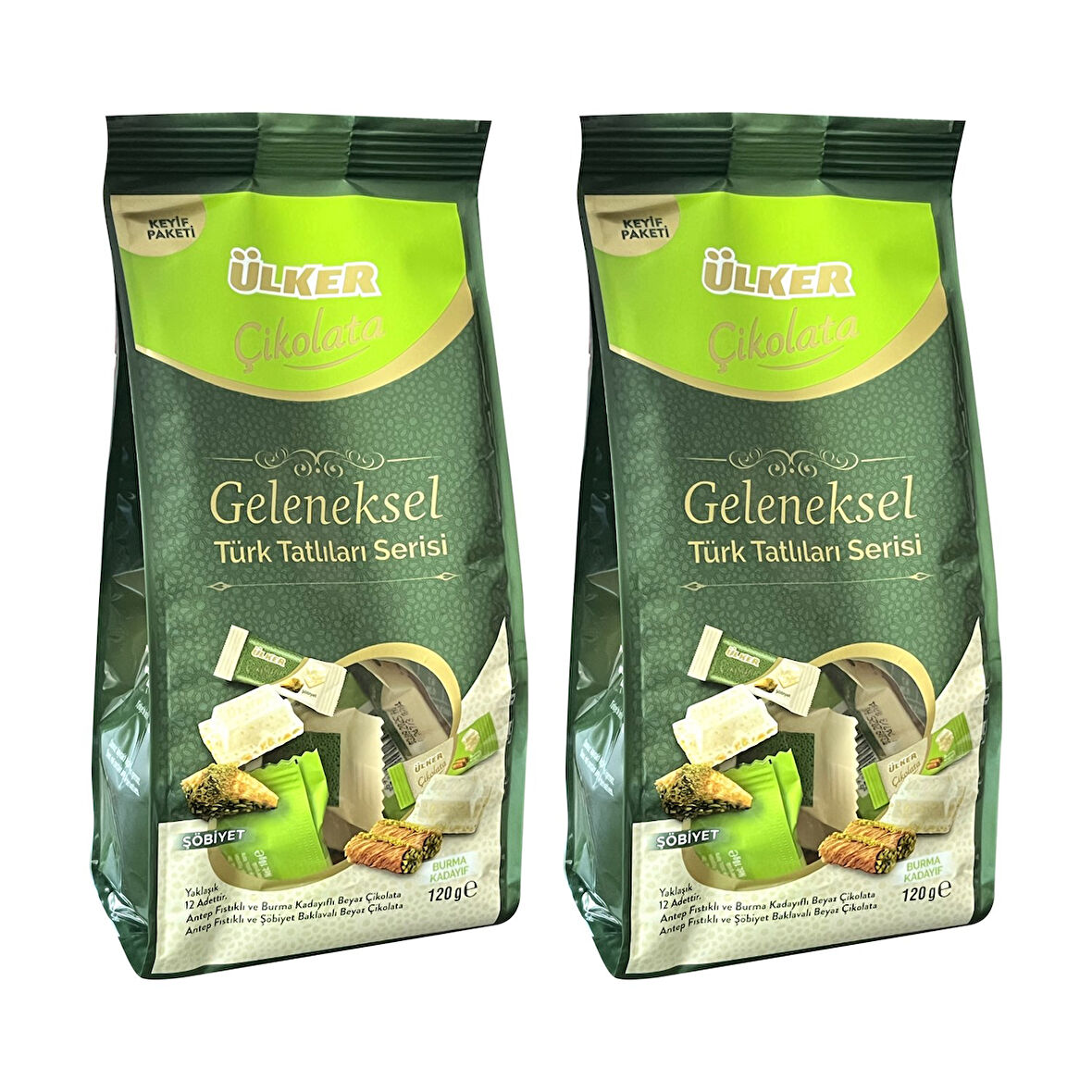 Ülker Geleneksel Türk Tatlıları Çikolata Serisi Şöbiyet & Burma Kadayıf 120g x 2 Adet