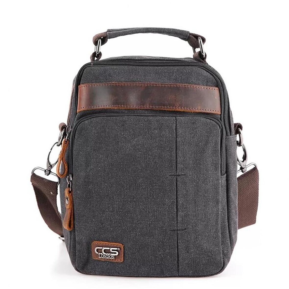 Ççs 31357 Kanvas Postacı Askılı Omuz Çantası Siyah