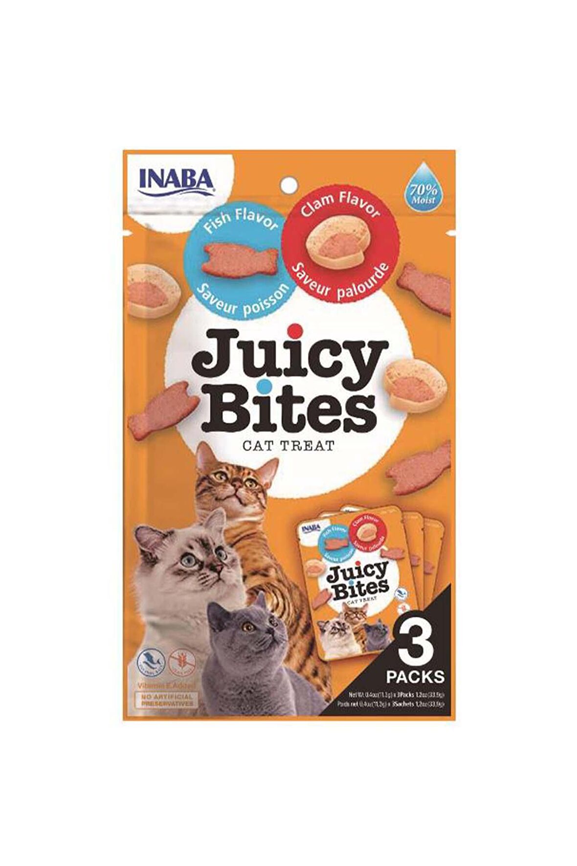 Inaba Juicy Bites Balıklı ve İsteridyeli Kedi Ödül Maması 3 Paketli